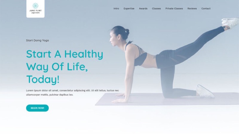 Design Website für Yoga Studio